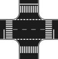 H0 Kreuzung, Asphalt, 22cm