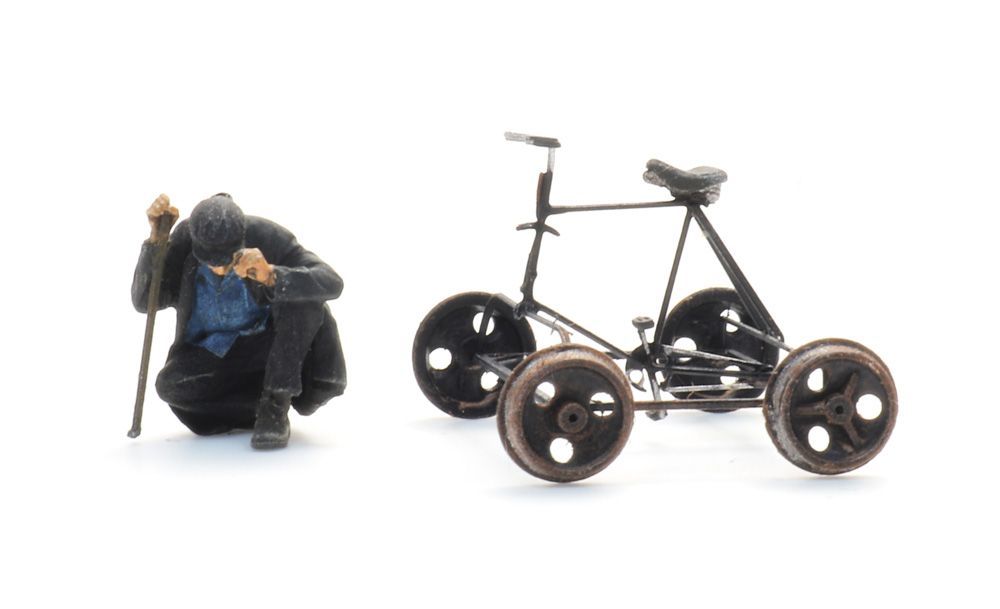 387.608 Artitec - Fahrraddraisine + Figur - Spur H0