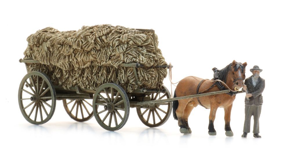 387.619 Artitec - Leiterwagen Heuernte + Figur - Spur H0