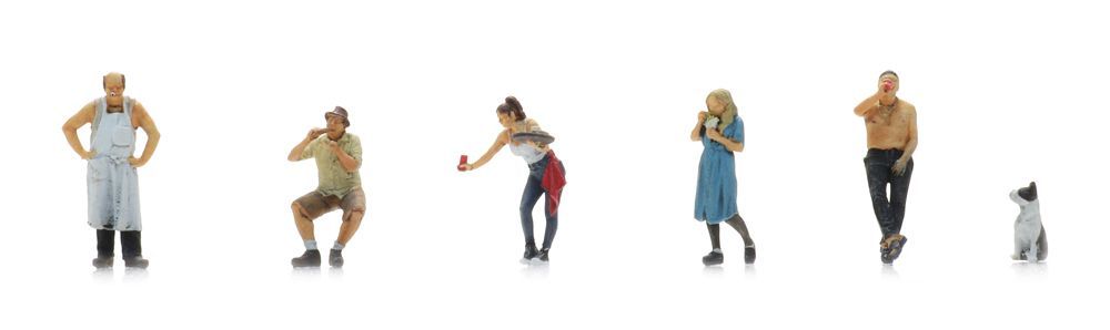 5870100 Artitec - Pommes Bude Figuren (6x) - Spur H0