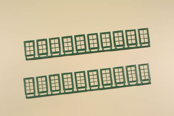 80224 Auhagen - H0 Fenster Q, R gr�n - Spur H0