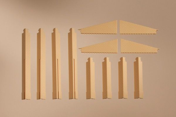 80409 Auhagen - H0 Ecks�ulen Anbau gelb - Spur H0