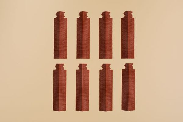 80414 Auhagen - H0 Ecks�ulen Obergeschoss rot - Spur H0