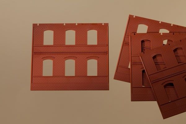 80501 Auhagen - H0 4 W�nde 2324B rot - Spur H0