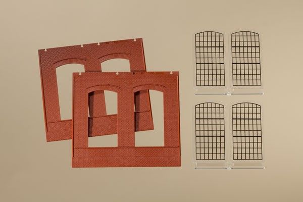 80503 Auhagen - H0 W�nde 2325A rot, Fenster - Spur H0