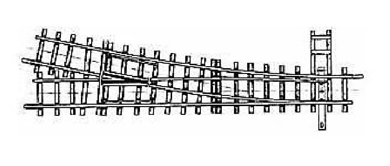 4208000 Bemo - H0m 12� Weiche rechts gek�rzt, 127 mm - Spur H0m