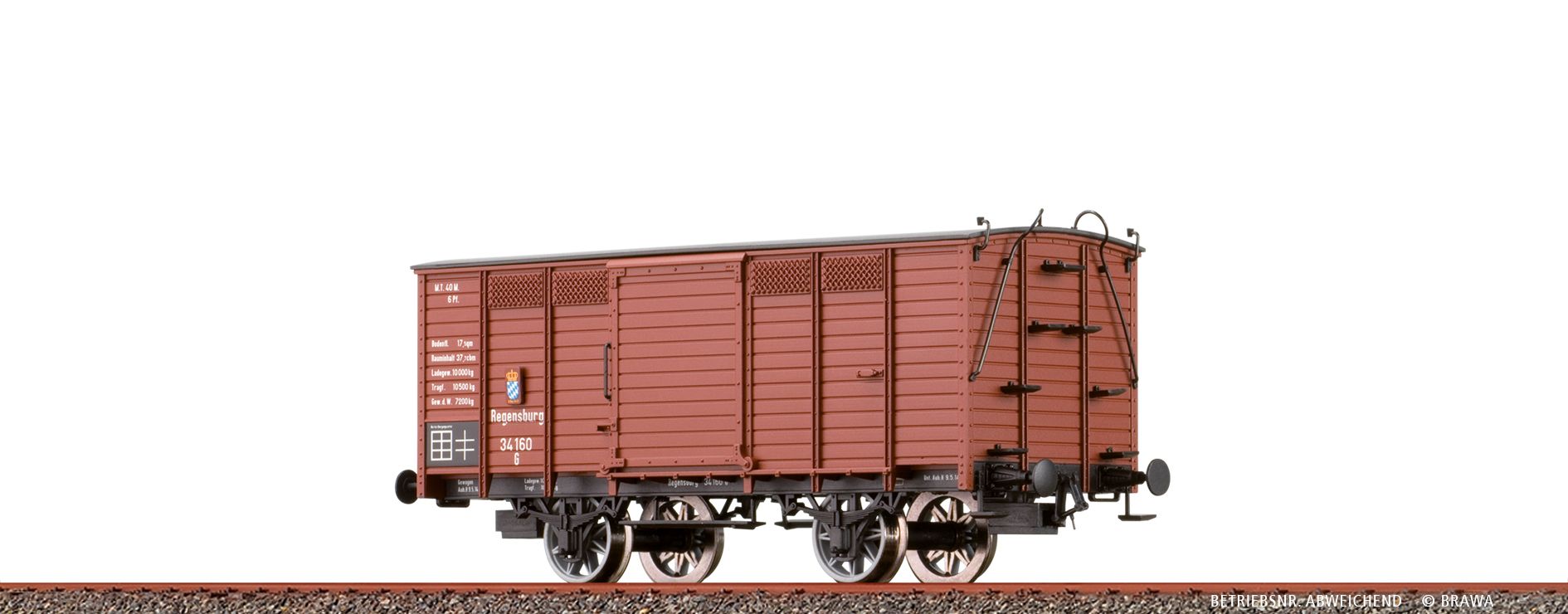 48046 Brawa - H0 ged. G�terwagen G KBayStsB - Spur H0