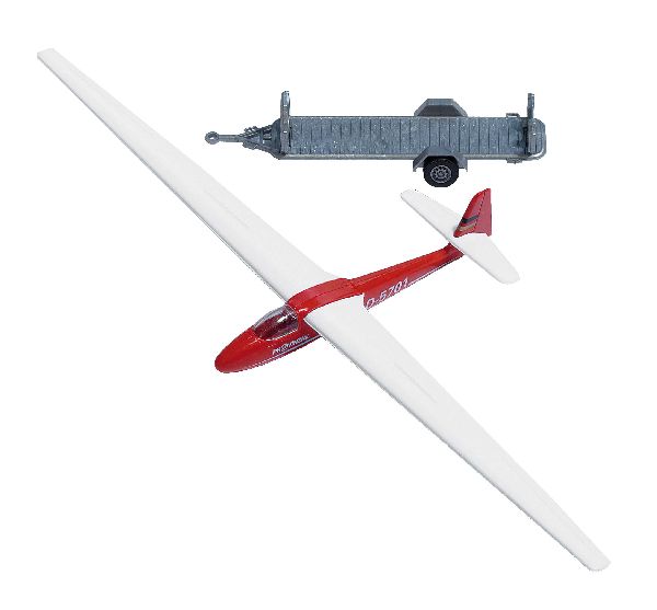 1154 Busch - Segelflugzeug, rot H0 - Spur H0