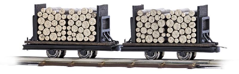 12211 Busch - 2 Wagen mit Rundholz H0f - Spur H0f
