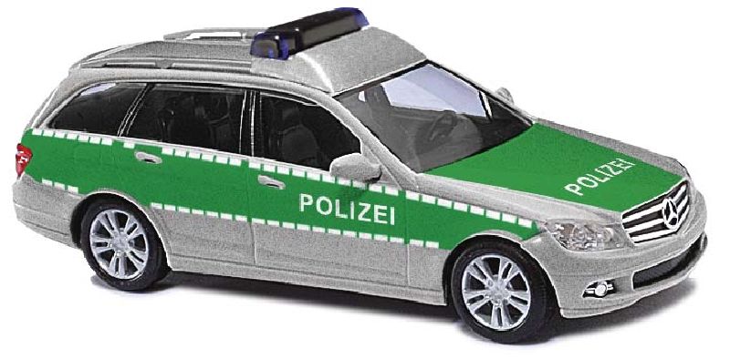 43662 Busch - Mercedes C/T Polizei, gr�n - 1:87