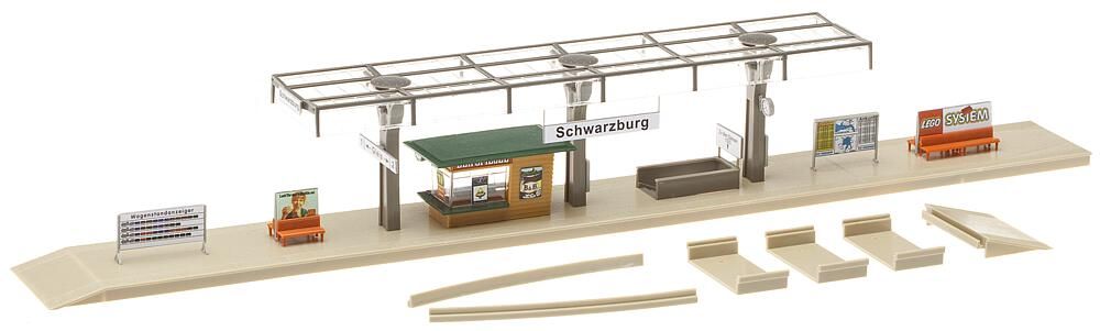 120188 Faller - Bahnsteig mit Kiosk - Spur H0