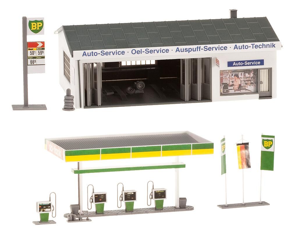 130345 Faller - Tankstelle mit Servicegeb�ude - Spur H0