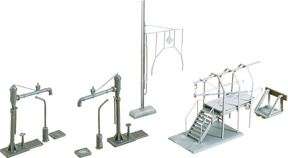 222138 Faller - Wasserkran, Ladema�, Rohrblas - Spur N