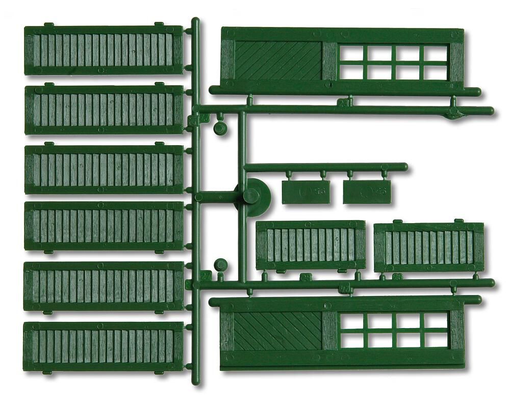333112 Faller - Fensterl�den und T�ren, gr�n - Spur 2m / G