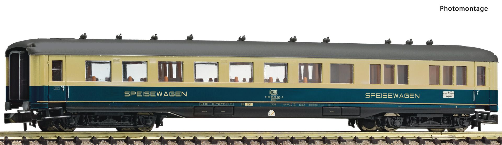 6260038 Fleischmann - Sch�rzen-Speisewagen DB IV blau/beige - Spur N
