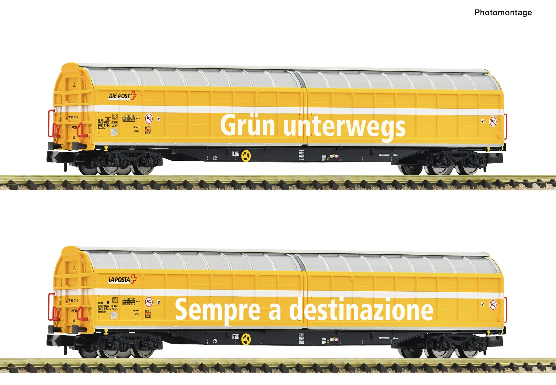 6660155 Fleischmann - 2er Set Schiebewandwagen CH P - Spur N