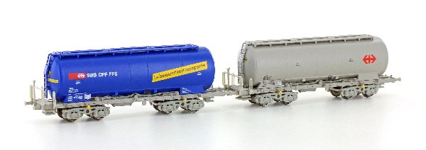 2-tlg. Wagen-Set Silowagen Bauart Uacs der SBB Cargo, Epoche V-VI.