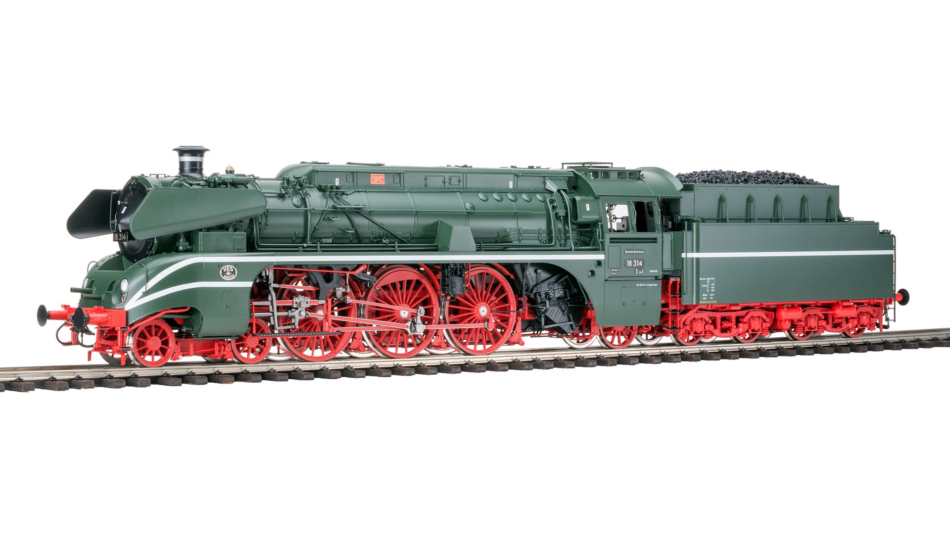 101883 KM1 - Dampflok BR 18 314 DRost IIIb Kohle tannengr�n - Spur 1