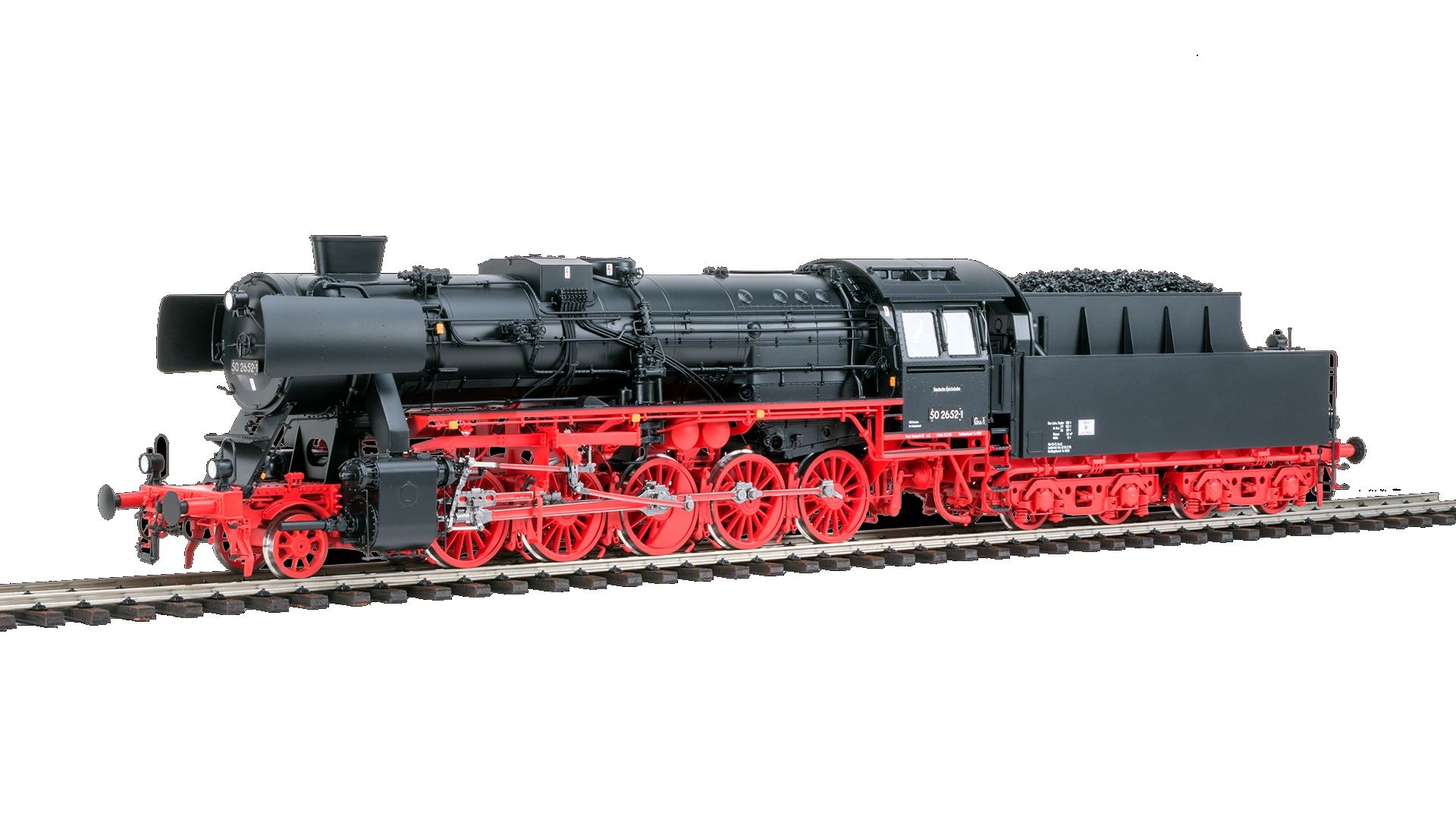 Dampflok BR 50 ÜK BR 50 2652-1 DRO IV RBD Dresden/Bw Reichenbach, Zustand 1976, Kastentender, offenes Führerhaus mit 2 Fenstern, 2xDRG 1xDRO Laternen, Degenkolb Windleitbleche