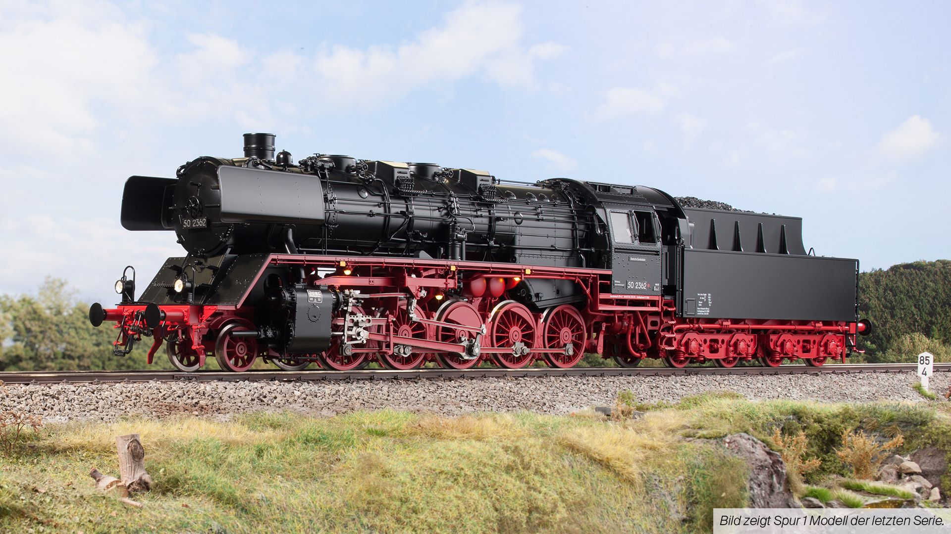 ED Hamburg/Bw HH-Rothenburgsort, Zustand 1950, Tender 2'2'T26, Witte Windleitbleche, RAL 9005/3002, 2x DRG Laterne vorne und hinten