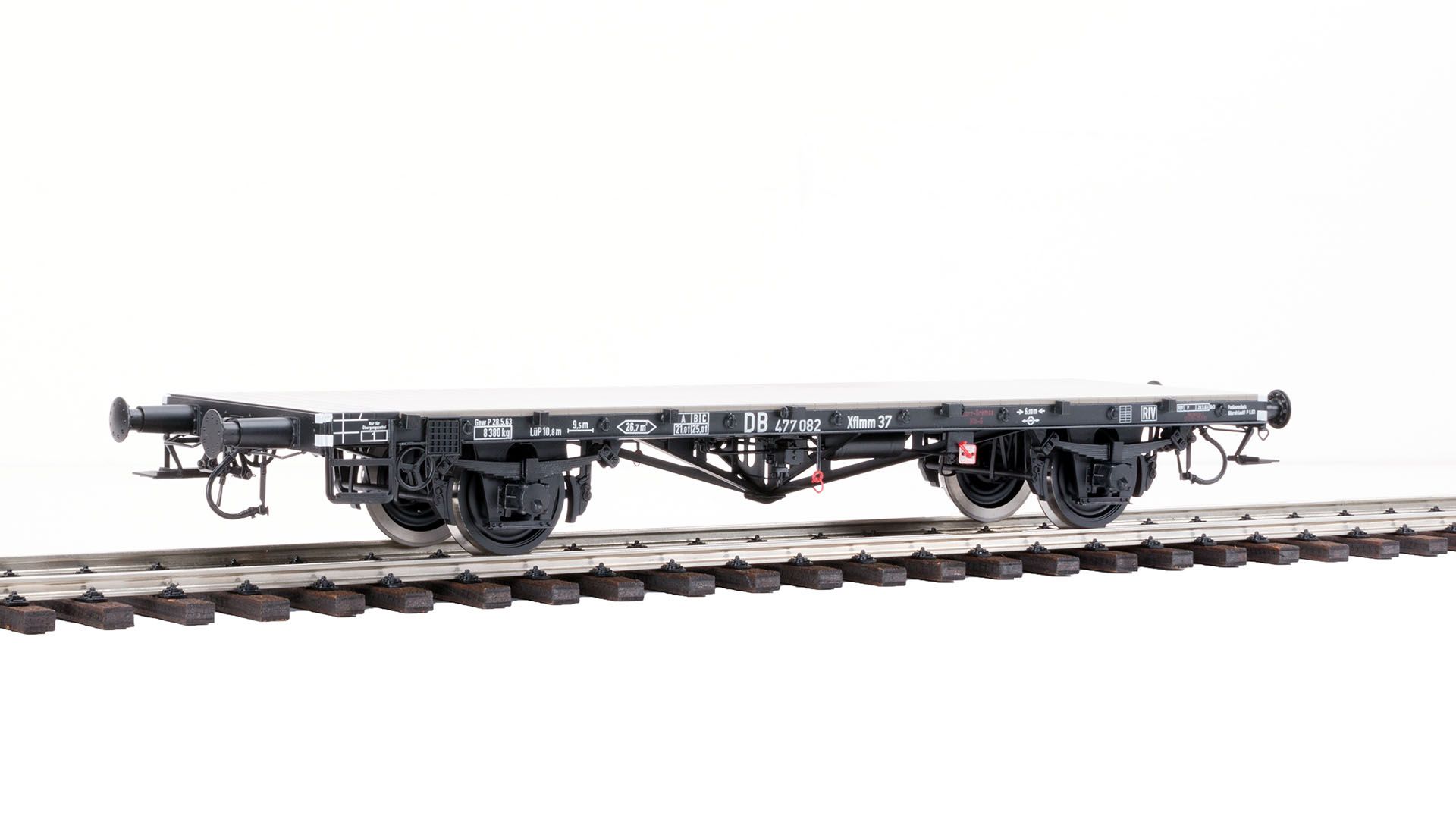 Beschriftungsvarianten E - F, wie Omm 32, ohne Bordwände z.B. f. Fahrzeugtransporte Messing