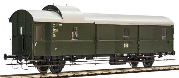 Einheitspackwagen Pwi-29. Beschriftungsvariante A, B. Premium Edition aus Messing und Edelstahl. Innenbeleuchtung schaltbar, Federpuffer, Schraubkupplungen austauschbar, Kurzkupplung mit Kulissenführu