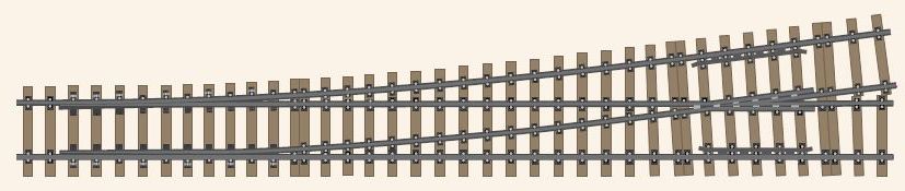 360310 KM1 - Einzelweiche links Radius 3200 mm Winkel 7,5� Spur 0 - Spur 0