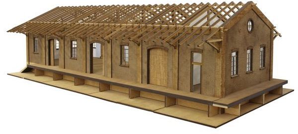 400731 KM1 - G�terschuppen Erg�nzung (1 Tor), Bausatz - Spur 1