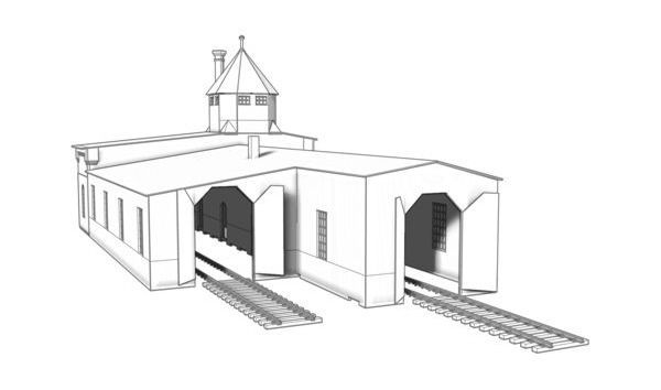 400755 KM1 - Lokschuppen Unterwilden Bausatz - Spur 1