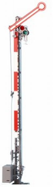 Formsignal einflügelig, mit Digitalantrieb, Servo inkl. Decoder, Propangaslaterne, Mastfarbe grau (RAL 7011), DB