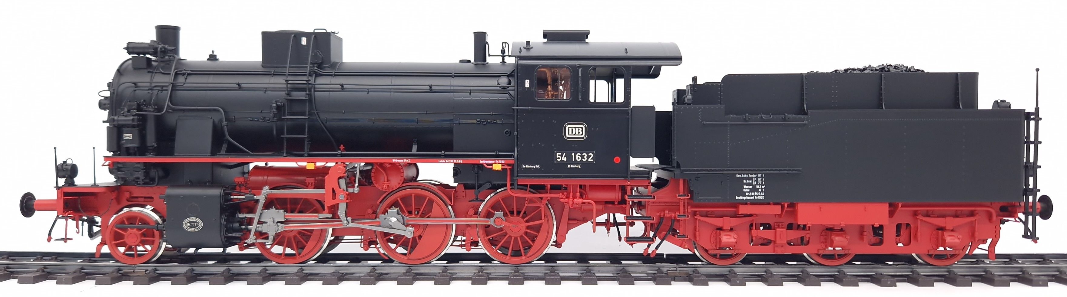 FINESCALE, G3/4h A, Variante A, Lackierung in schwarz/rot, 2x DRG Laternen, 1x DB Lampe, DB Keks, Aluschilder, Letzte 54er der DB