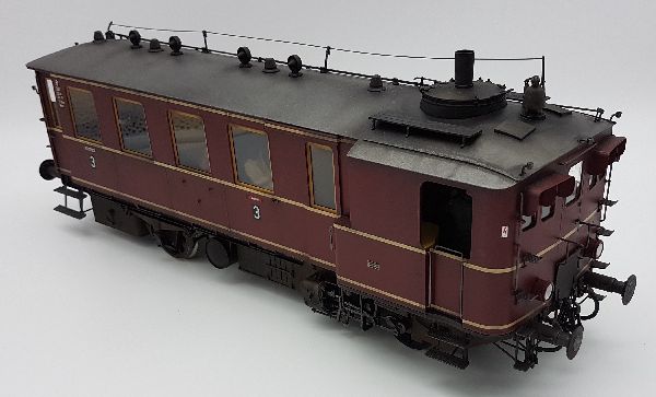 530004 Kiss - Dampftriebwagen Kittel purpurrot DB IIIa gealtert - Spur 1