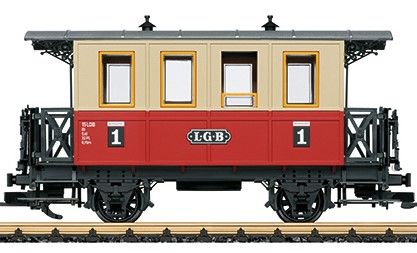 70307.3 LGB - Personenwagen rot/beige - Spur 2m