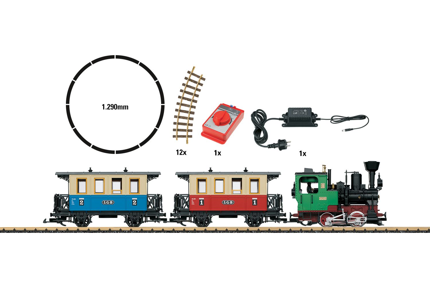 70307 LGB - Startset Personenzug mit Sound und Rauch 230V - Spur 2m