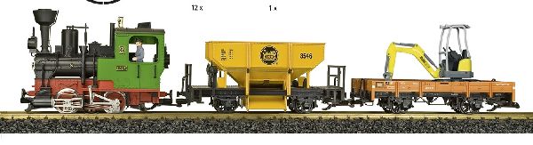 70403.1 LGB - G�terzug Dampflok Stainz mit 2 G�terwage mit Sound - Spur 2m