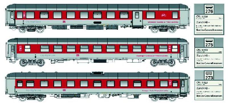 3tlg. Nachtzugwagen-Set "Sirius" der 'CNL/ DBAG, Epoche VI.