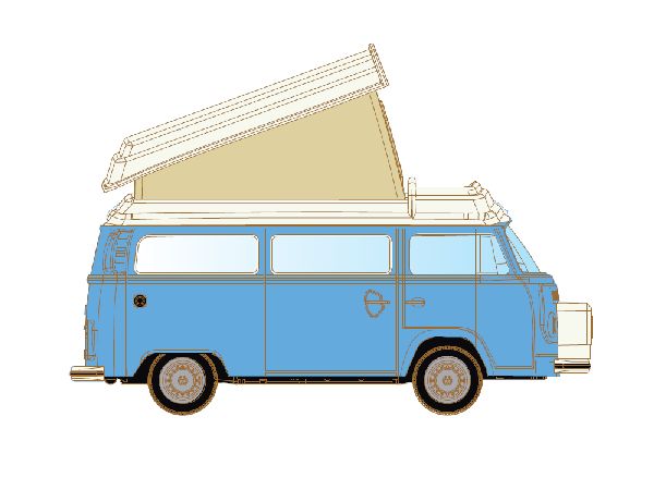 LC3890 Lemke - VW T2 Camper Faltdach hellbla - Spur N
