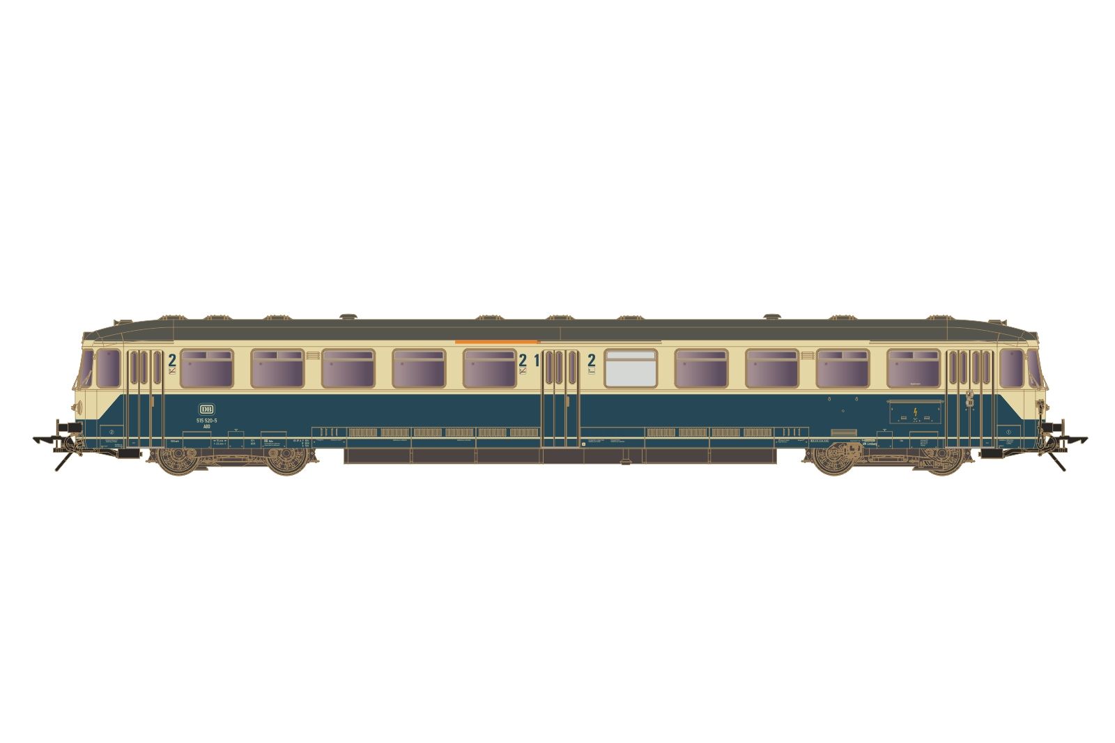 40415-03 Lenz - ETA 150 Motorwagen BR 515 DB IV blau/beige DCC-Sound - Spur 0