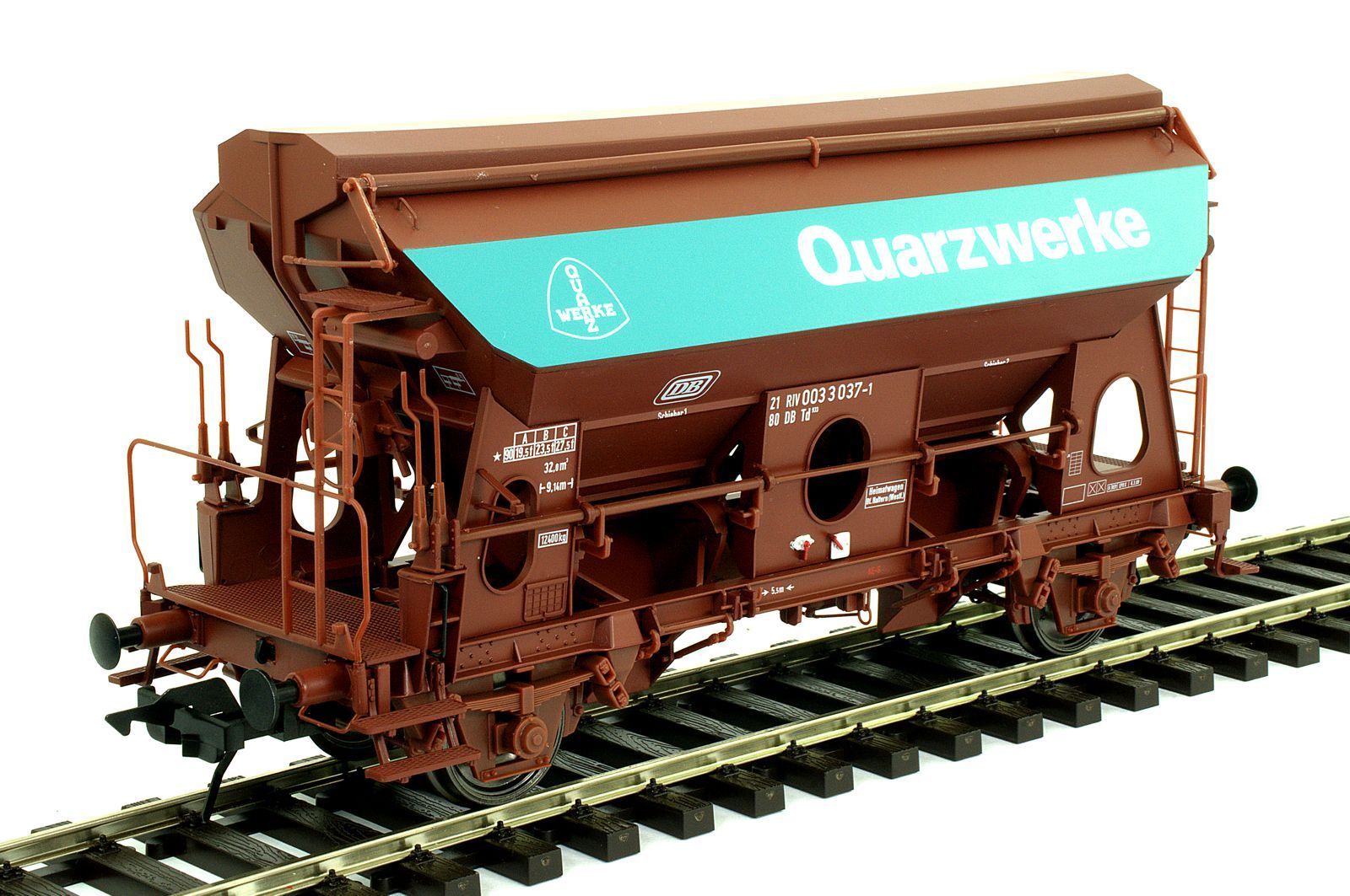 LIM. Exklusivmodell MEG-Shop. Selbstentladewagen Td 933, mit braunem Fahrwerk und weißem DB Logo, Epoche 4, Betr.-Nr. 21 80 003 3 183-3.
