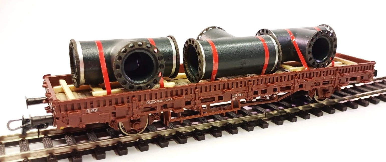 2408 Loewe - Ladegut Flanschrohr T-Verteil - Spur H0