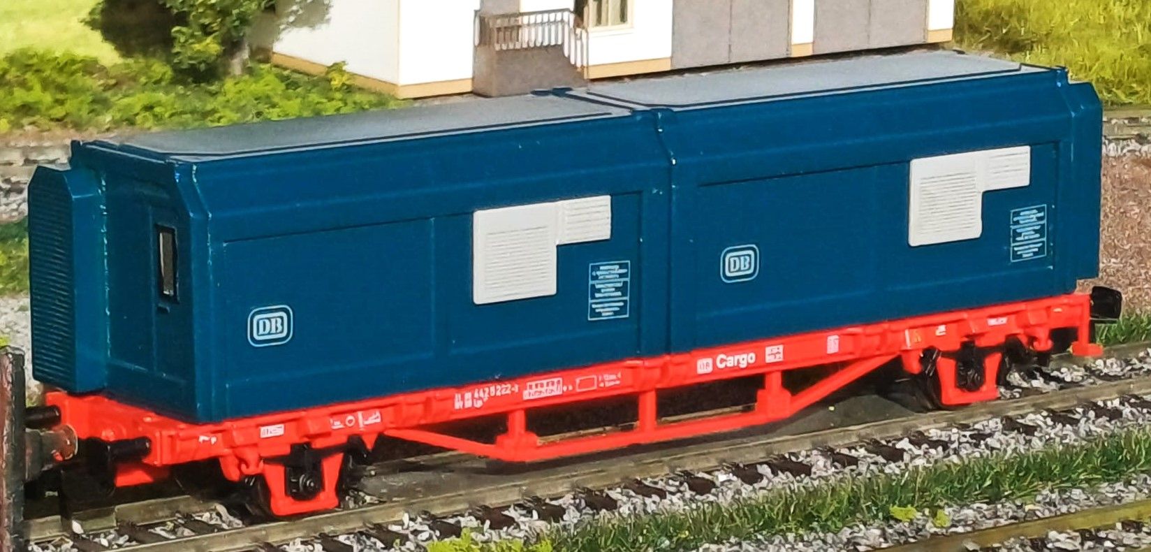 "Set aus 2 Bauzug-Wohncontainer ""DB Ep. III/IV"", blau / HO (Set