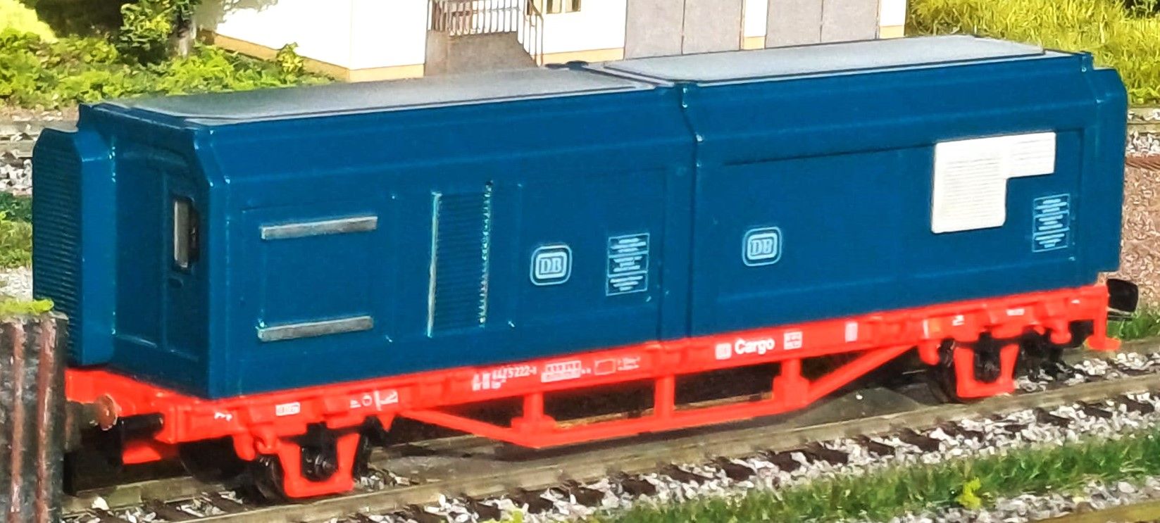 "Set aus 2 Bauzug-Wohncontainer ""DB Ep. III/IV"", blau / HO (Set
