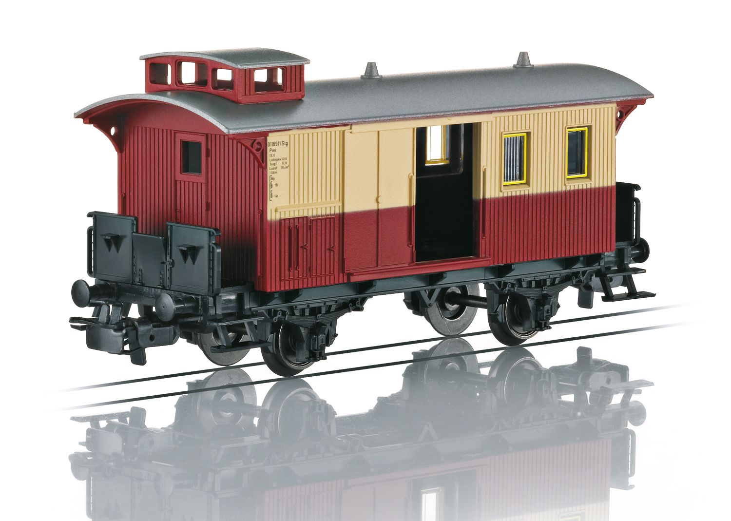 4108 Maerklin - Gep�ckwagen rot/beige 2-achs. - Spur H0