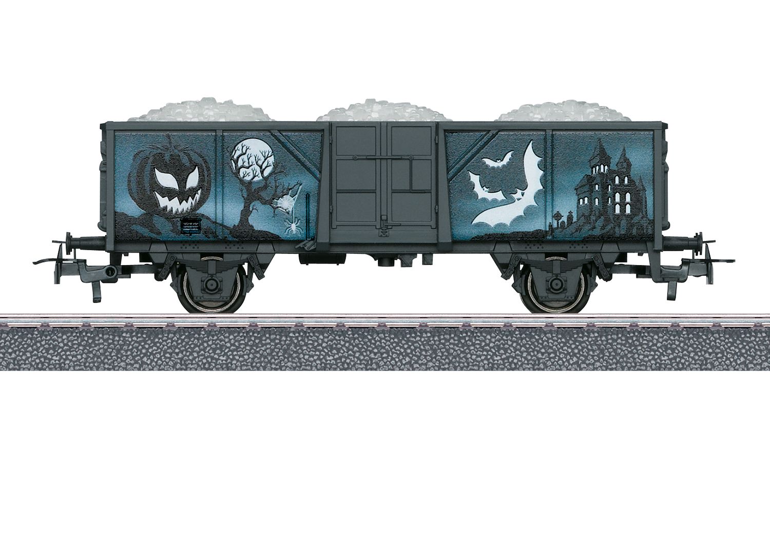 Glow in the Dark Bedruckung leuchtet im Dunkeln. Inklusive Beladung zum Herausnehmen. Wagen zum Be- und Entladen.
