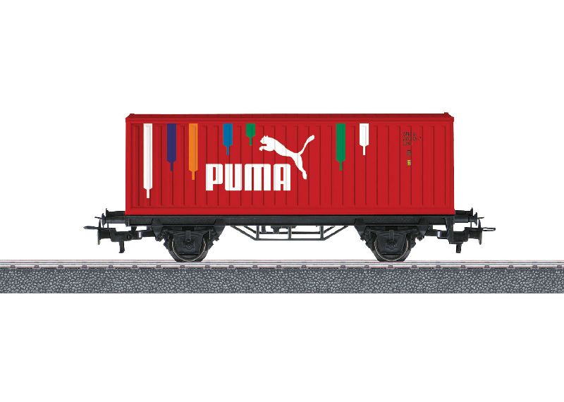 Containertragwagen beladen mit PUMA Container der PUMA SE in Ep.VI