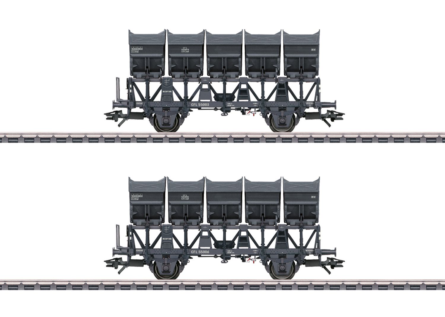 46358 Maerklin - Muldenkippwagen-Set CFL - Spur H0