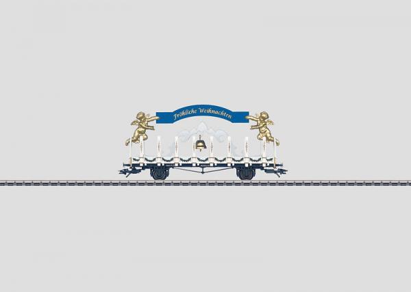 Rungenwagen Bauart R 02 der Deutschen Reichsbahn Gesellschaft (DRG) und der Deutschn Bundesbahn (DB). Fiktive Gesatltung zum Weihnachtsfest.