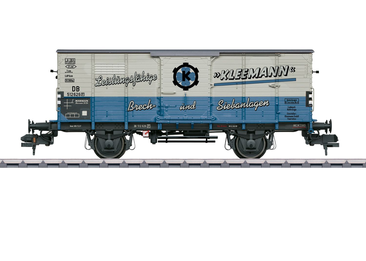 LIMITIERT! 2-achsiger gedeckter Güterwagen ohne Handbremse und ohne Endfeldverstärkungen (Bauart G) der Fa. Kleemann, Faurndau, DB Ep. III.