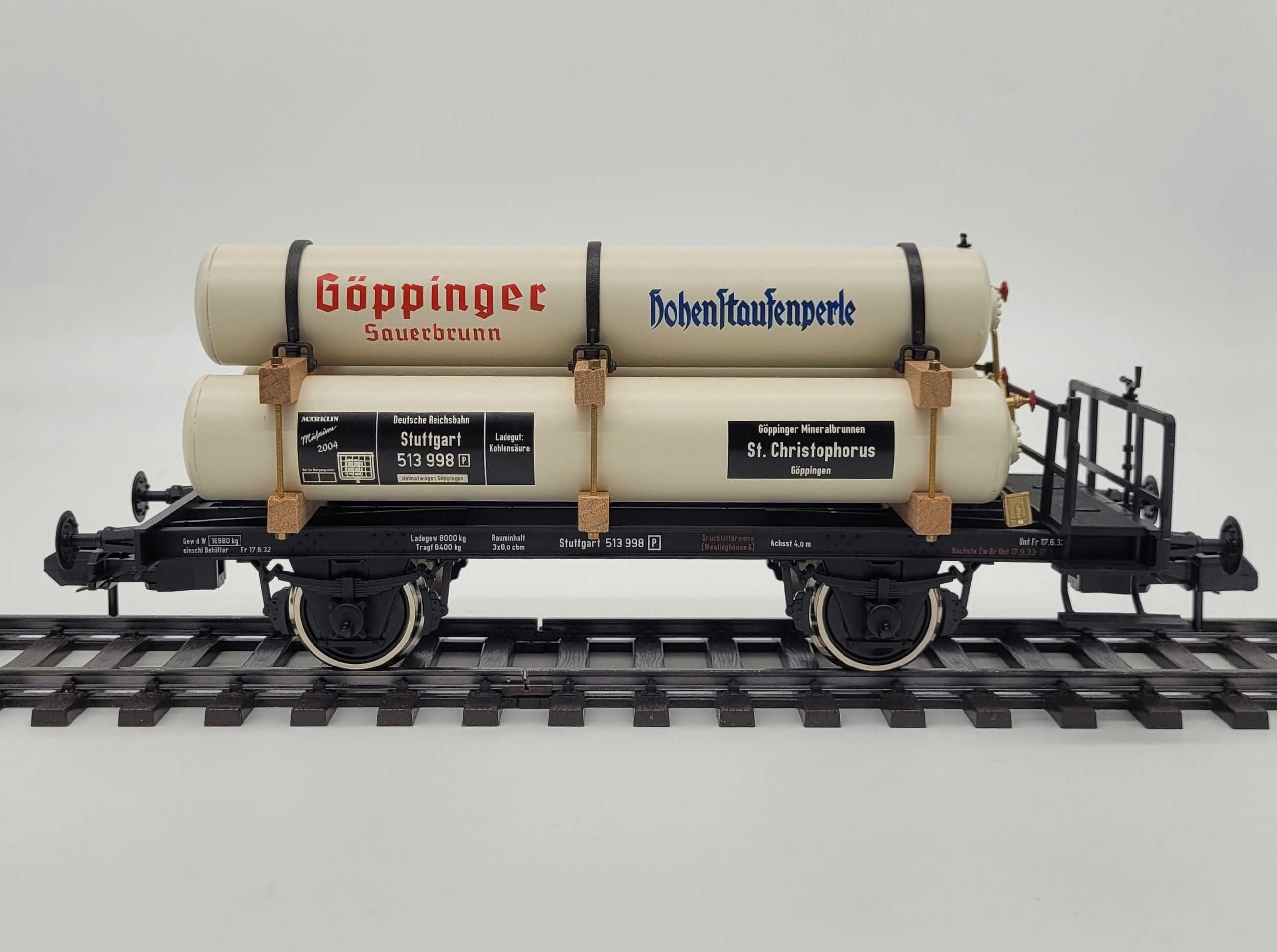 Märklin Museumswagen 2004. Güterwagen Göppinger Sauerbrunnen Hohenstaufenperle, Aufschrift Museumswagen 2004