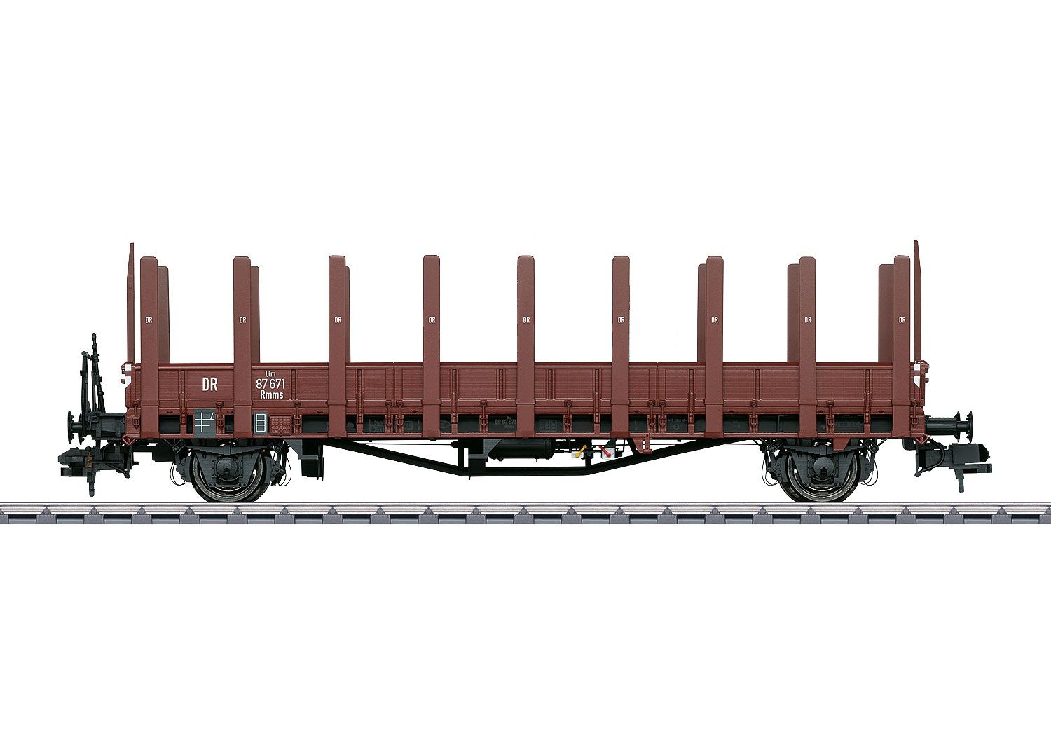 Rungenwagen Rmm Ulm der Deutschen Reichsbahn (DRG) ohne Ladegut